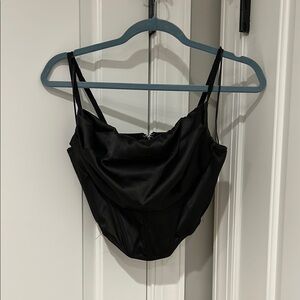 Black Satin Corset Top